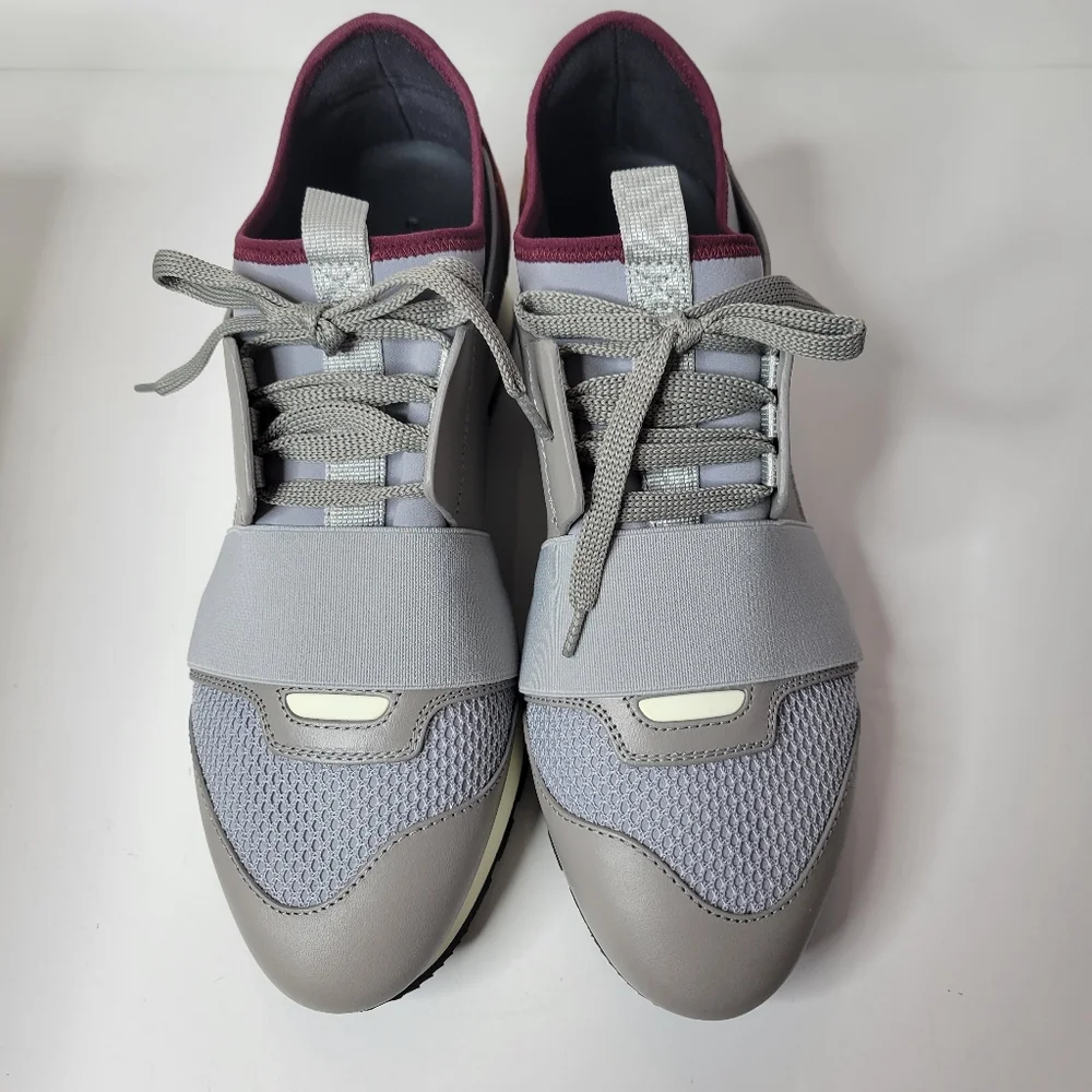 Balenciaga Grey/Burgundy Tess S Gomma Sneaker NIB size 8 / 38 - Picture 3 of 7